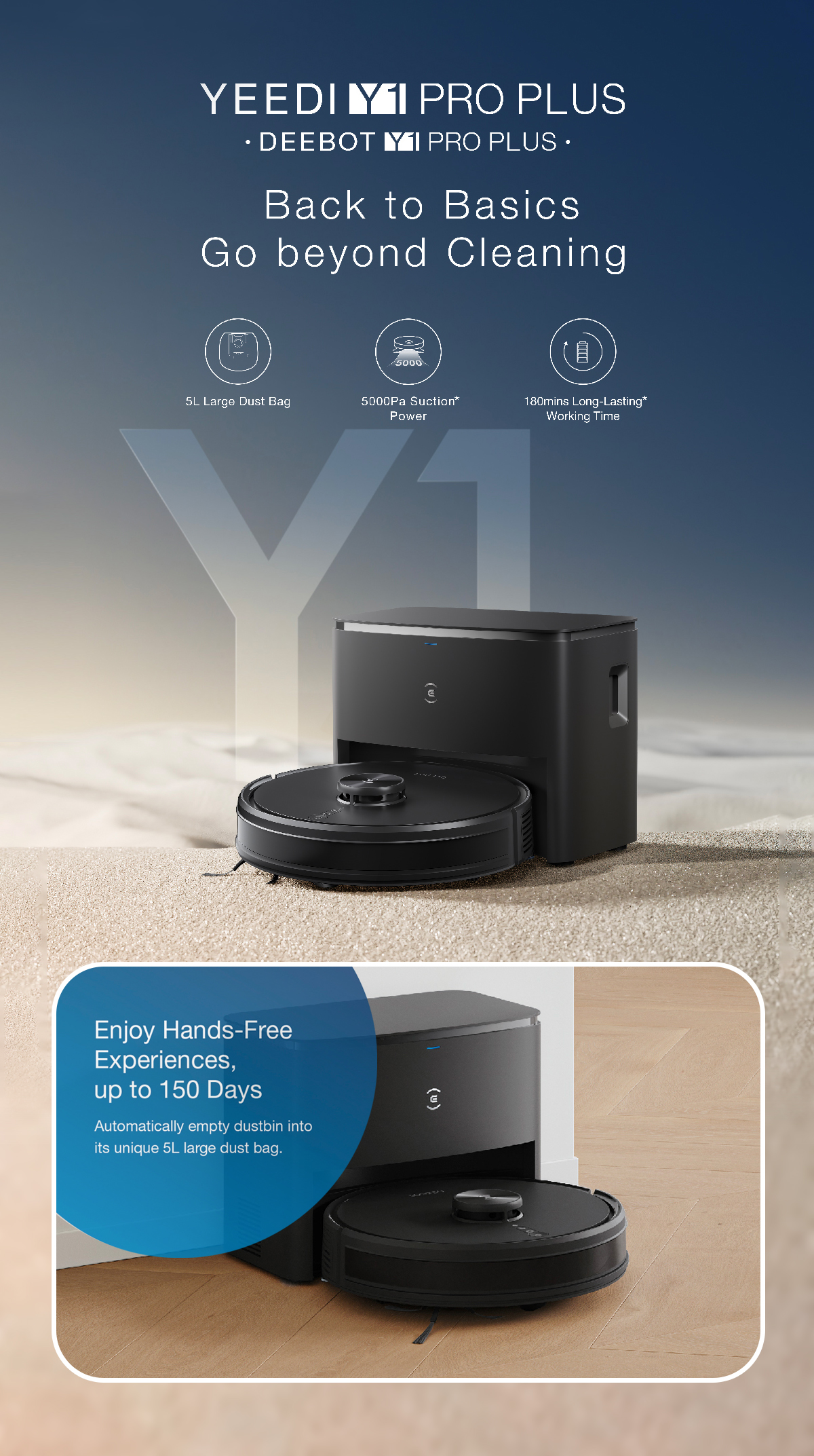 ecovacs yeedi y1 Pro Plus 6500Pa suction power