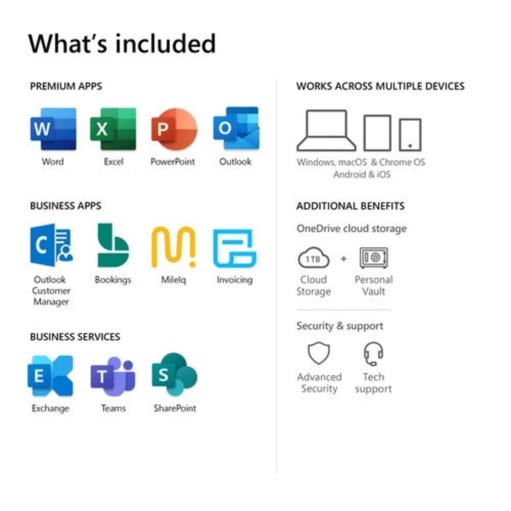 Microsoft 365 Business Standard ESD | License Key for PC/Mac | 1YR Subscr | KLQ-00209