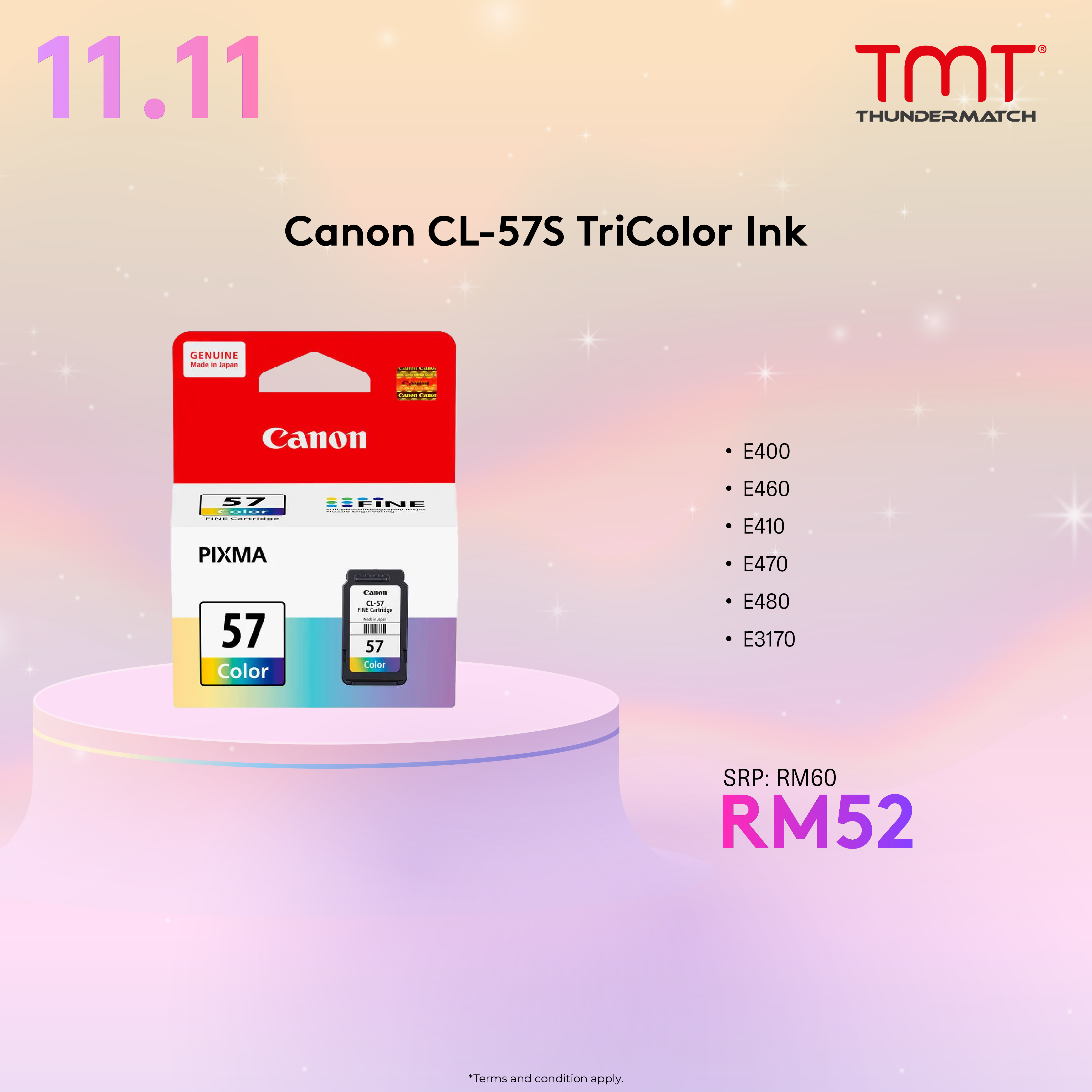 Canon TriColor Ink CL-57S - E400/E460/E410/E470/E480/E3170 (180 Pages)