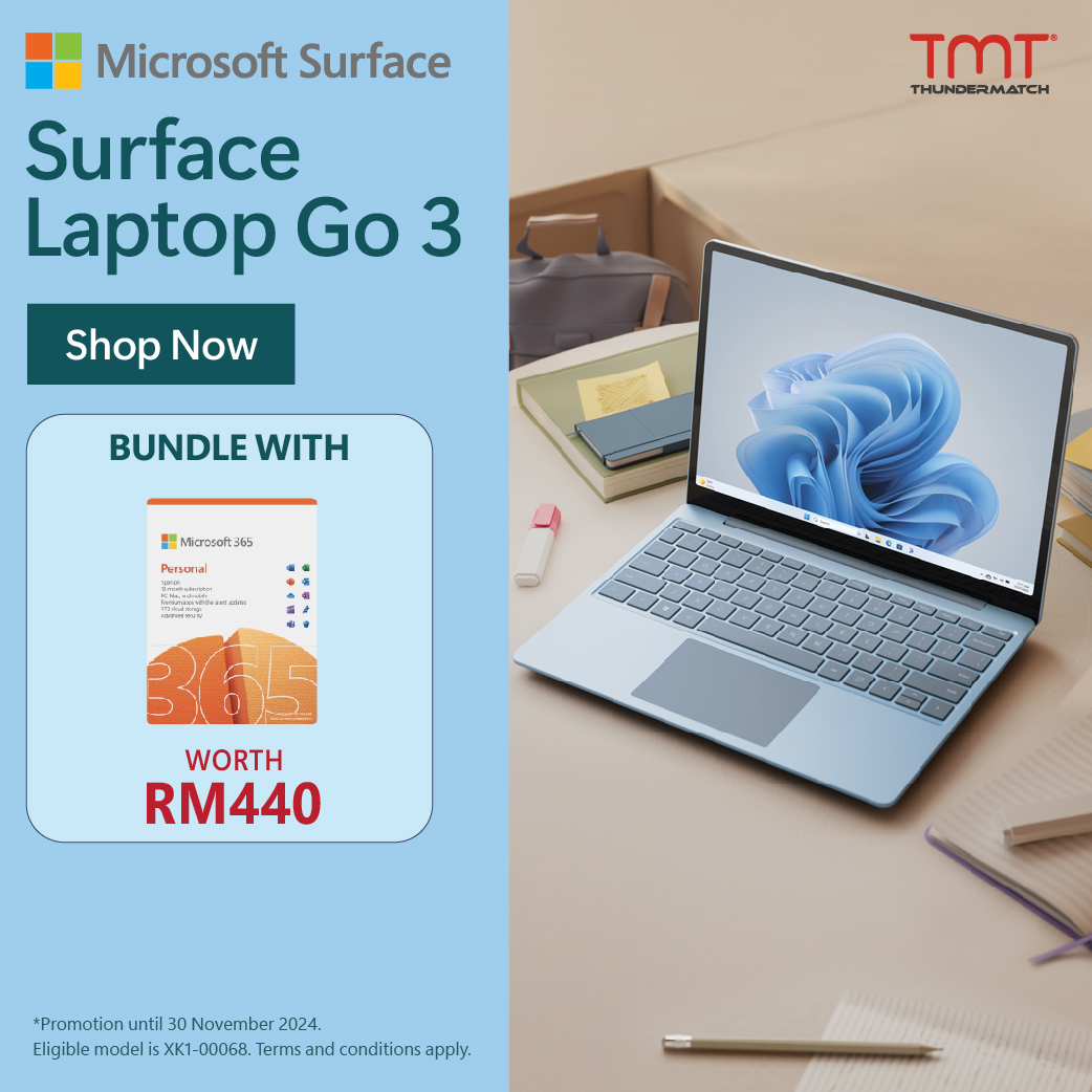 Microsoft Surface Laptop GO 3 (Ice Blue) | i5-1235U | 8/16GB RAM 256GB SSD | 12.4" (Touch) | Intel Iris Xe Graphics | 1Y Warranty