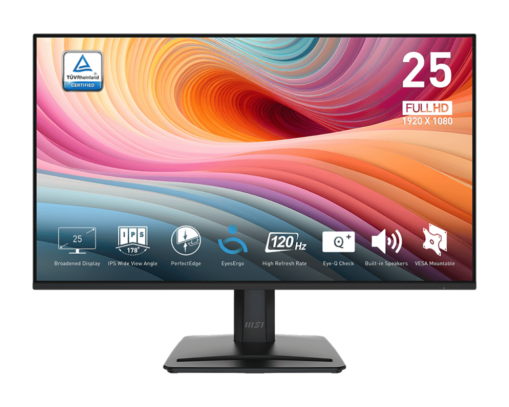 MSI PRO MP251/MP251 E2 24.5" Business Monitor | 1ms (MPRT) | 100Hz/120Hz | 1920x1080 FHD | IPS Panel | VESA | HDMI | Adaptive Sync | Speaker 2W | 3Y Warranty