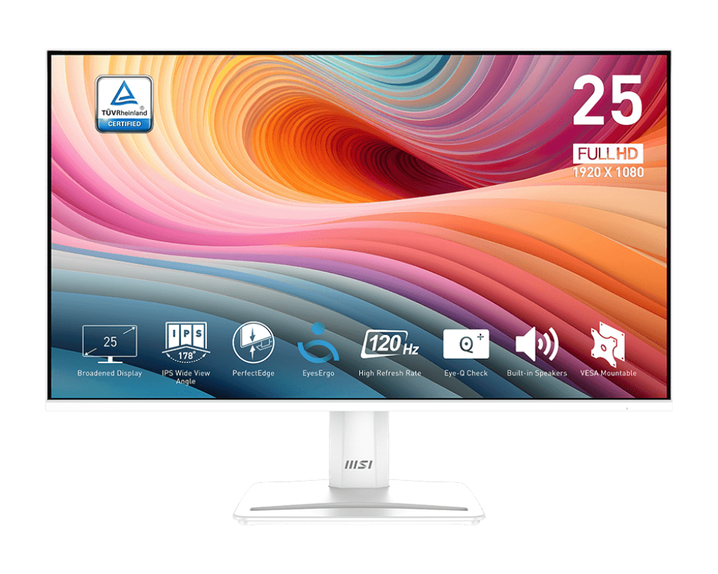 MSI PRO MP251/MP251 E2 24.5" Business Monitor | 1ms (MPRT) | 100Hz/120Hz | 1920x1080 FHD | IPS Panel | VESA | HDMI | Adaptive Sync | Speaker 2W | 3Y Warranty