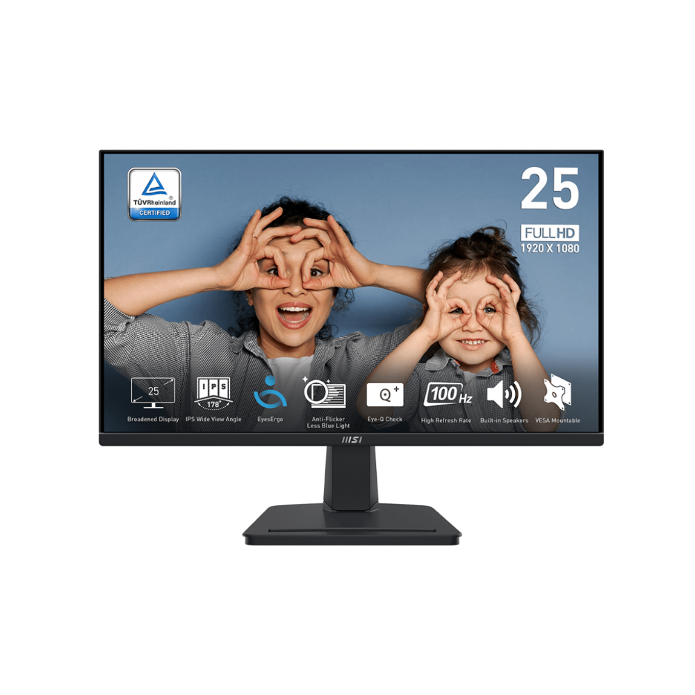 MSI PRO MP251/MP251 E2 24.5" Business Monitor | 1ms (MPRT) | 100Hz/120Hz | 1920x1080 FHD | IPS Panel | VESA | HDMI | Adaptive Sync | Speaker 2W | 3Y Warranty