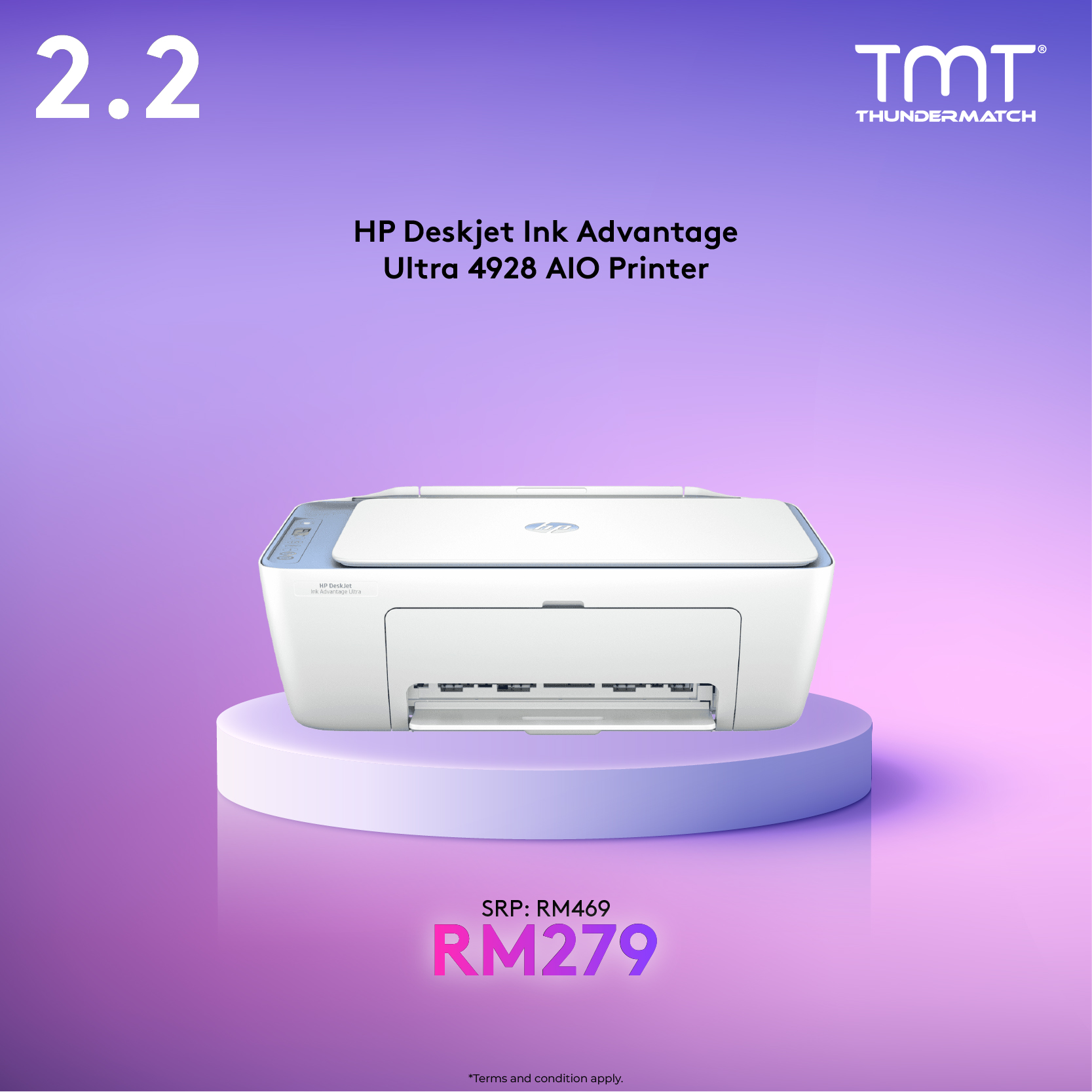 HP Deskjet Ink Advantage Ultra 4928 AIO Printer | Wireless Print& Scan& Copy | 1200x1200 DPI | 8.5ppm(B),5.5ppm(C) | ADF | HP 47(B),47(C) | 3Y Warranty