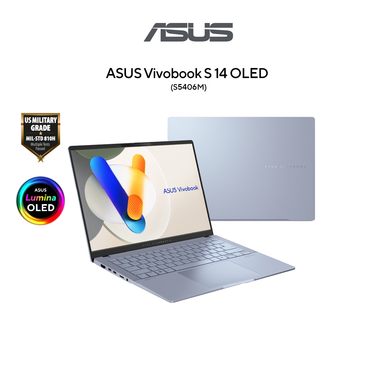 ASUS Vivobook S S5406M AI PC Laptop | Intel EVO Ultra 7-155H | 16GB RAM 512GB SSD | 14" OLED | RGB | W11 | MS OFFICE+BAG