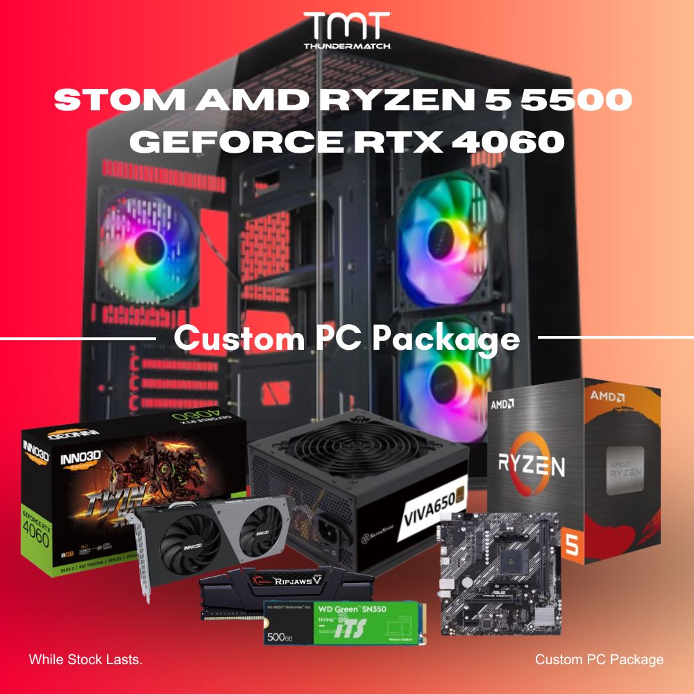 STOM AMD Ryzen 5 5500 GeForce RTX 4060 - Custom PC Package