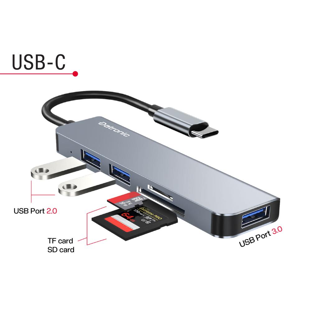 Datronic USB-C to 3-Port USB Hub with SD/TF Card Reader (DUSB-341)