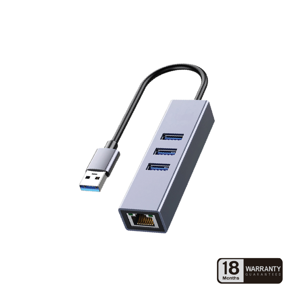 Datronic USB 3.0 to RJ45 Gigabit Ethernet Adapter with 3-Port USB Hub (DUSB-417)