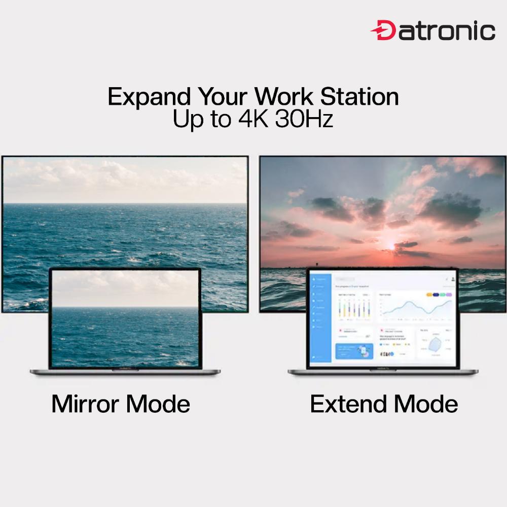 Datronic USB-C 3in1 4K HDMI Multiport with PD87w (DUSBC-207)