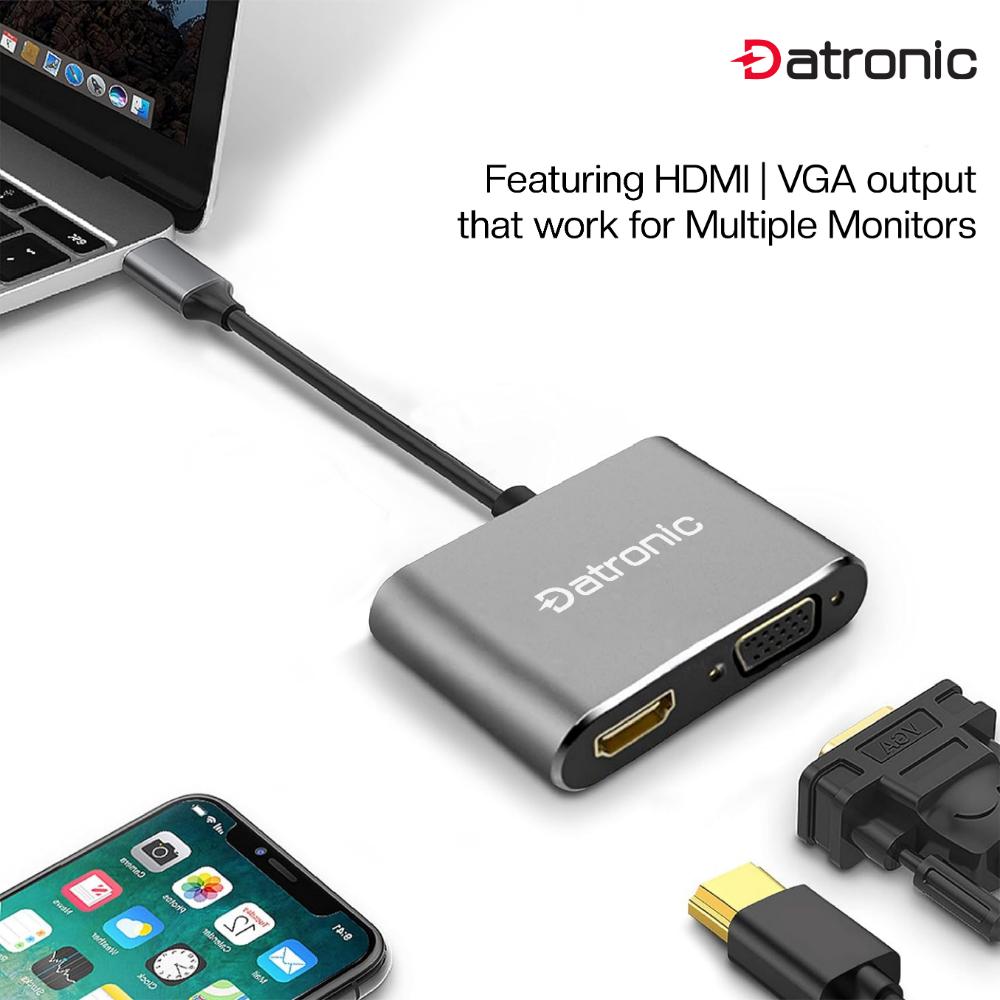 Datronic USB-C 2in1 HDMI VGA Dual Display Multiport (DUSBC-208)