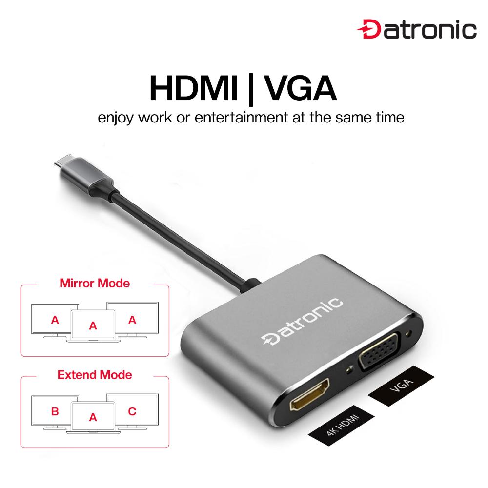 Datronic USB-C 2in1 HDMI VGA Dual Display Multiport (DUSBC-208)