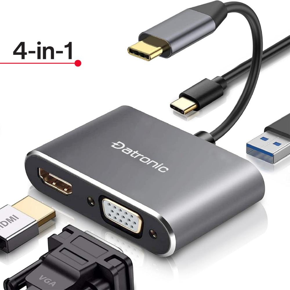 Datronic USB-C 4in1 HDMI VGA Dual Display Multiport with PD100w (DUSBC-209)