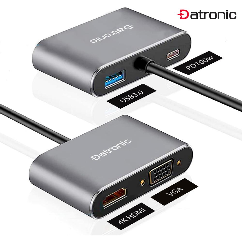 Datronic USB-C 4in1 HDMI VGA Dual Display Multiport with PD100w (DUSBC-209)