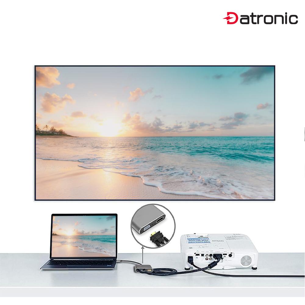 Datronic USB-C 4in1 HDMI VGA Dual Display Multiport with PD100w (DUSBC-209)