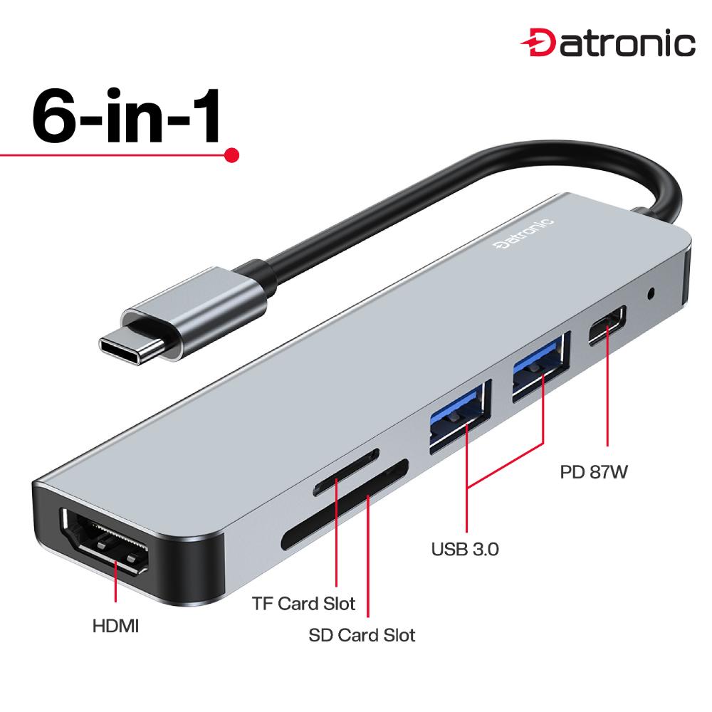 Datronic USB-C 6in1 4K HDMI Multiport with PD87w (DUSBC-211)