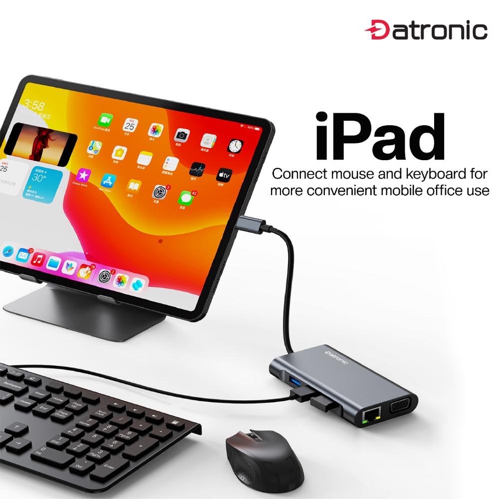 Datronic USB-C 7in1 HDMI VGA Dual Display Multiport with PD100w (DUSBC-213)