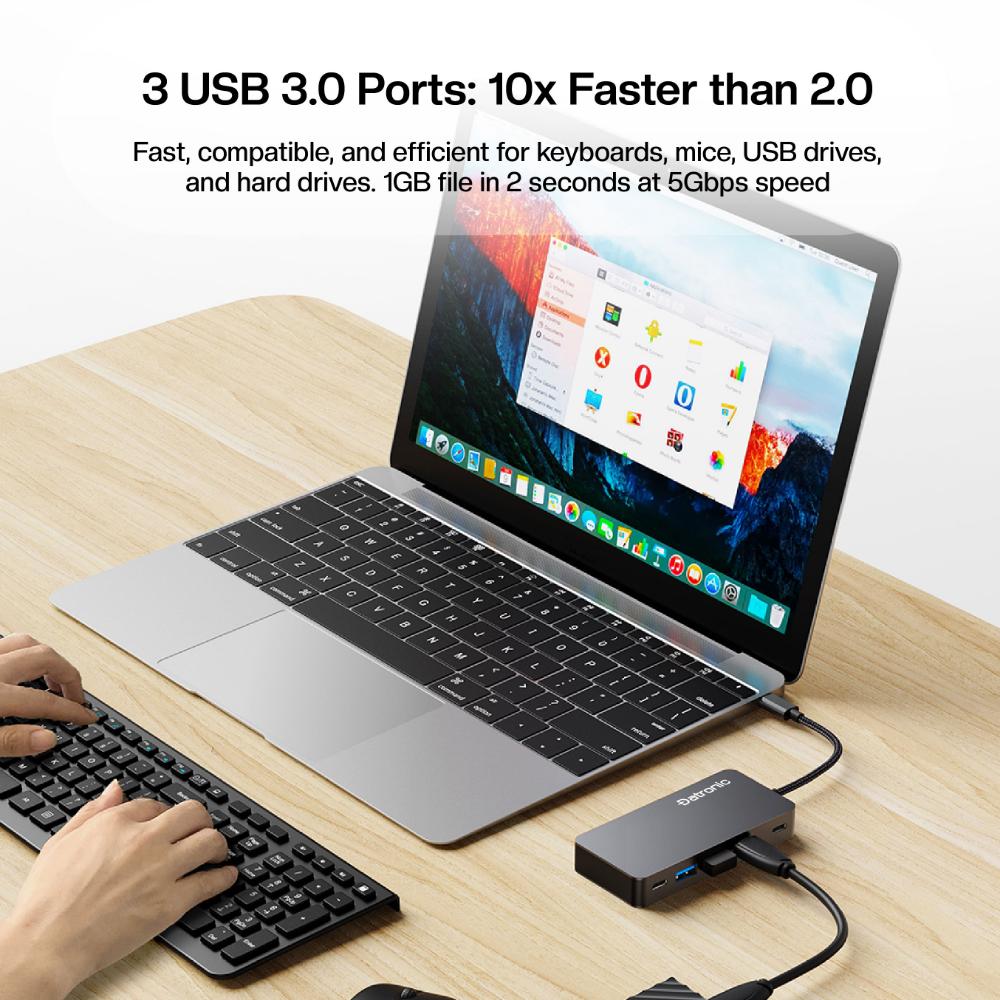 Datronic USB-C 7in1 4K HDMI Dual Display Multiport with PD100w (DUSBC-214)