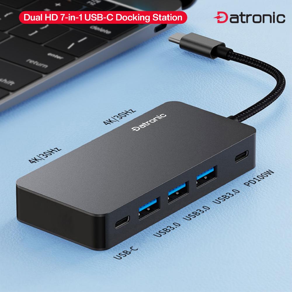 Datronic USB-C 7in1 4K HDMI Dual Display Multiport with PD100w (DUSBC-214)