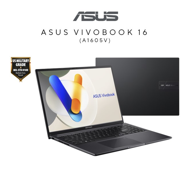 Asus Vivobook A1605V-APMB035WS/APMB036WS | Intel Core 5-120U | 16GB RAM 512GB SSD | 16.0'' WUXGA (1920x1200) 60Hz | Intel Share | MS Office H&S 2021 | Win11 | 2Y Warranty