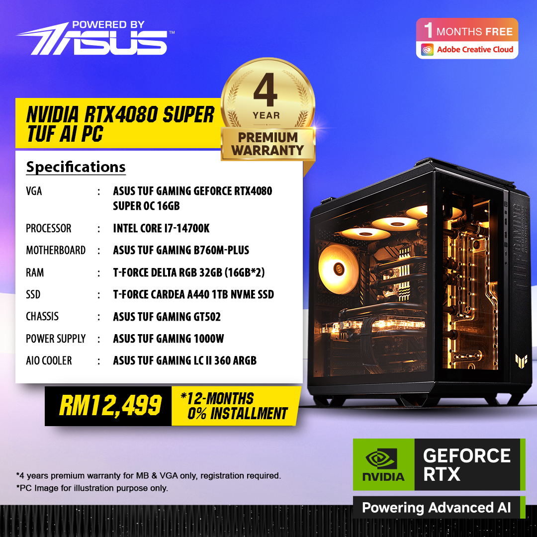 (Powered by Asus) AI PC TUF Gaming GeForce RTX™ 4080 SUPER OC
