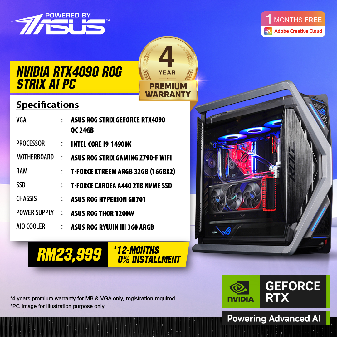 (Powered by Asus) AI PC ROG Strix GeForce RTX™ 4090 OC
