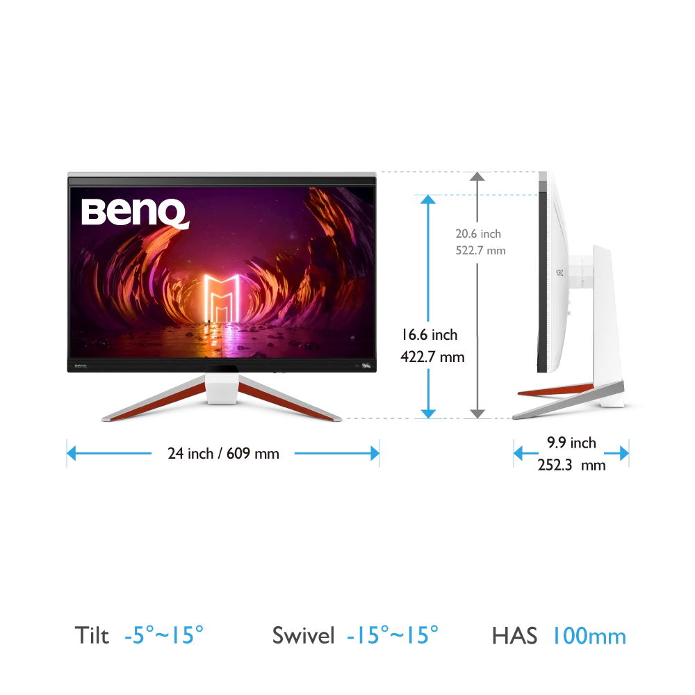 BenQ Mobiuz Gaming Monitor EX2710U | 27 " | 1ms(MPRT) | IPS Panel | 3840x2160 (4K)(144Hz) | HDR10 | DCI-P3 98% | HDMI & DP & USB | Flicker-free & Low Blue Light | Height Adjustable | Free Sync Premium | Vesa 100x100 | 3Y Warranty