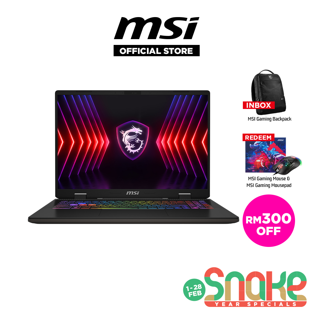 MSI Sword 16 HX B14VEKG-628MY Gaming Laptop | Intel i7-14650HX | NVD RTX4050