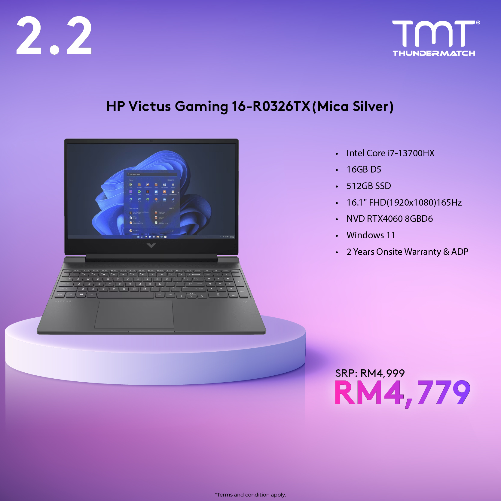 HP Victus Gaming 16-R0326TX Gaming Laptop | Intel i7-13700HX | NVD RTX4060