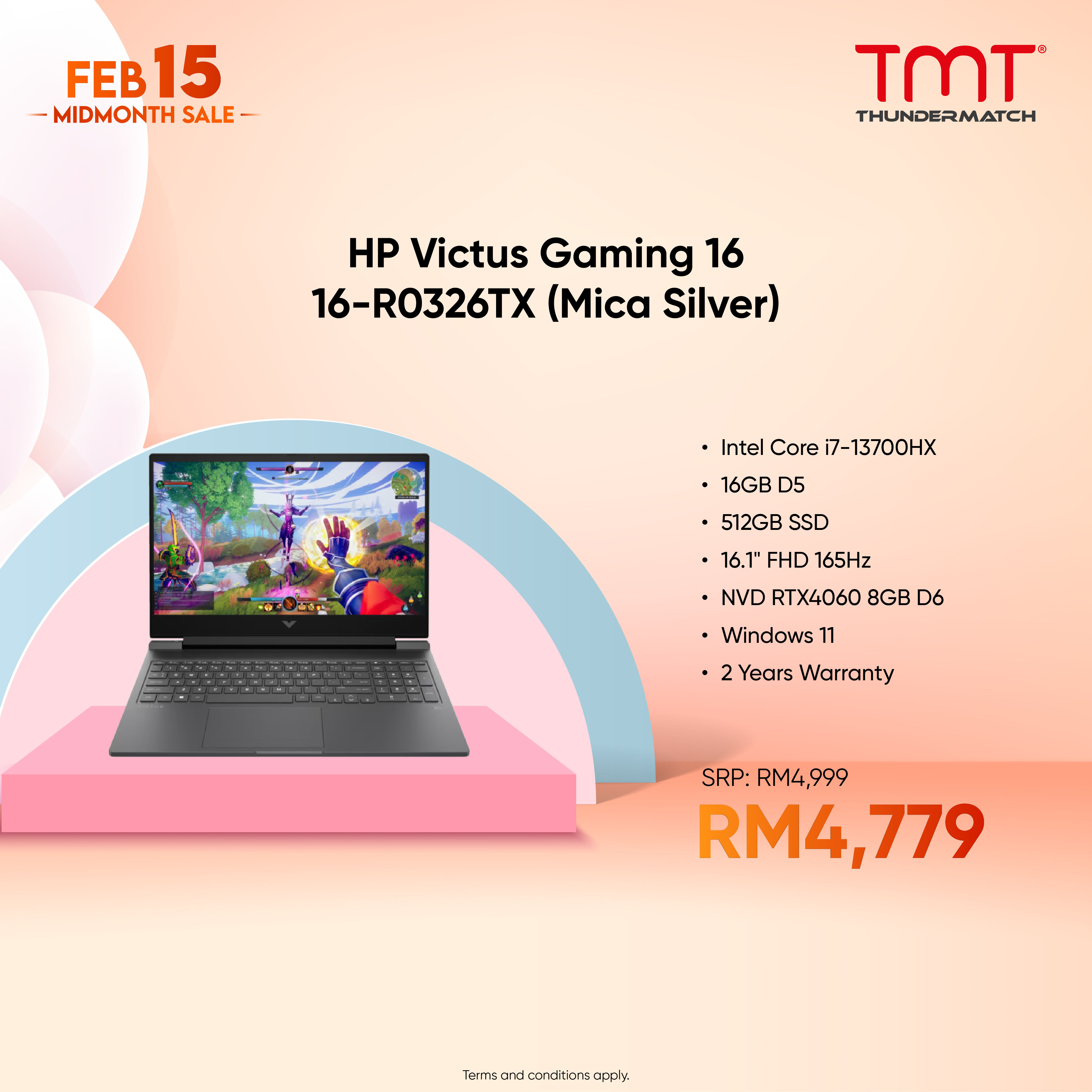 HP Victus Gaming 16-R0326TX Gaming Laptop | Intel i7-13700HX | NVD RTX4060