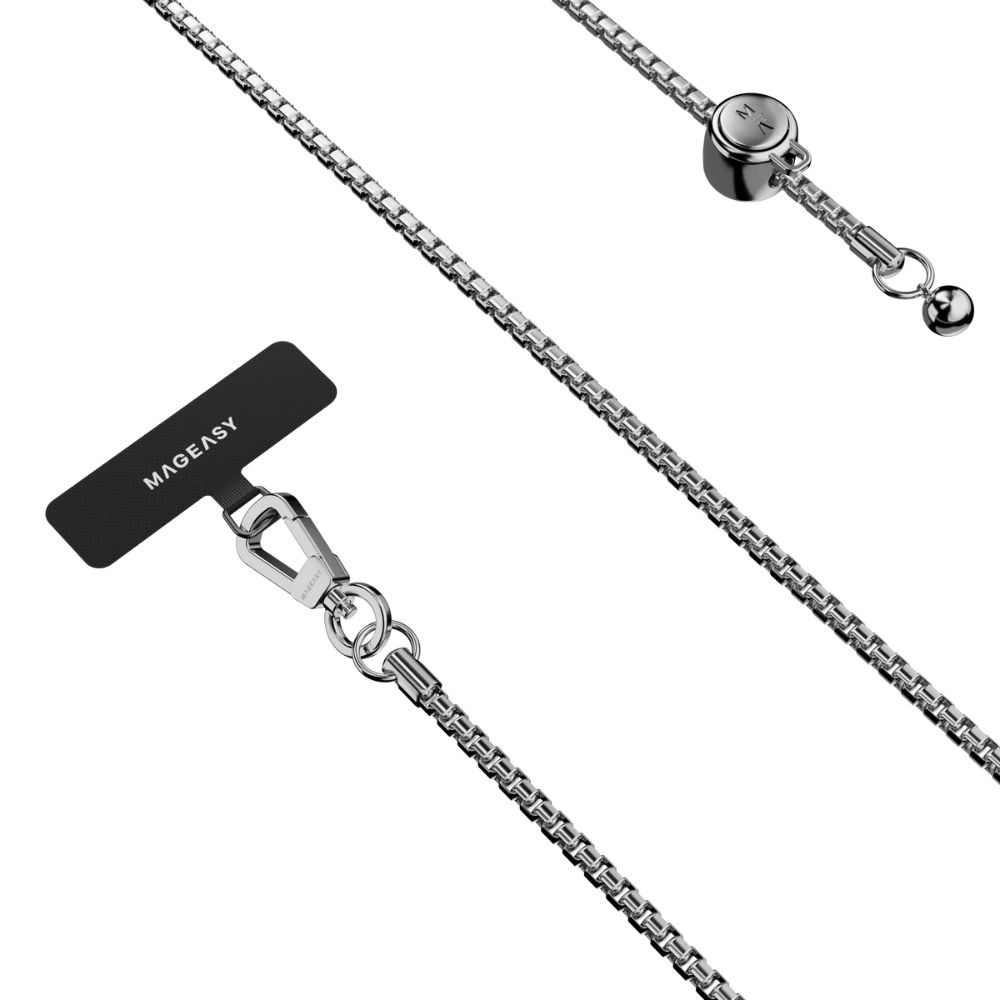 Mageasy Phone Metal Chain Strap + Strap Card