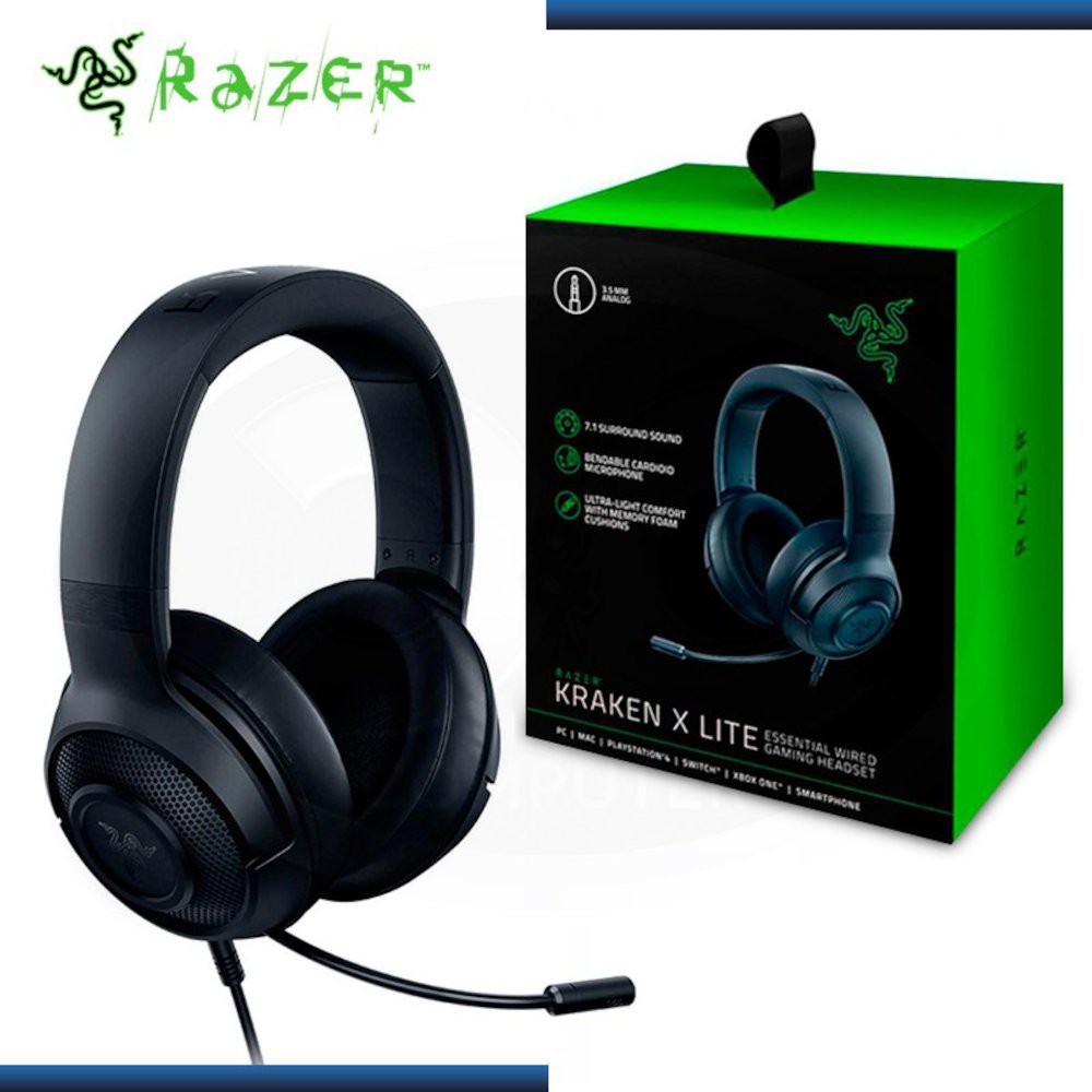 Razer Kraken X Lite Wired Gaming Headset | 7.1 Surround Sound