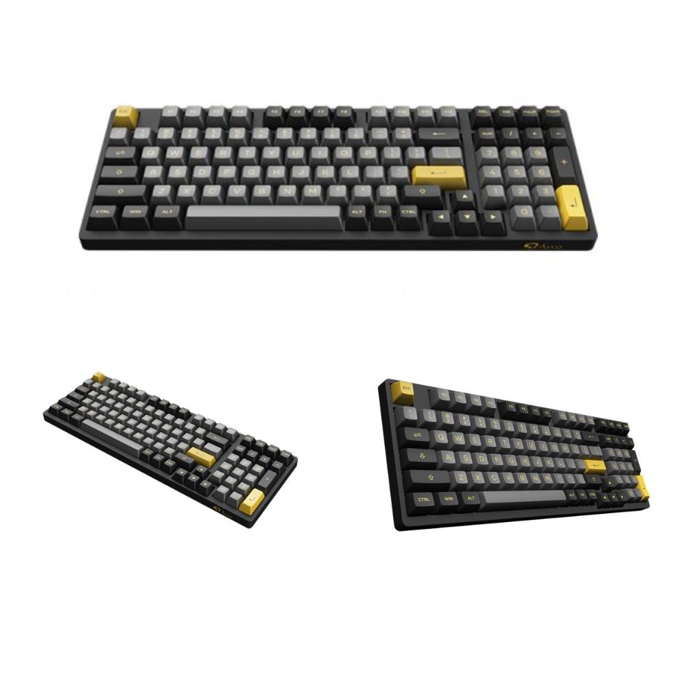 Akko 3098B Plus Black & Gold | Multi-Mode Wireless | 5-pin Hot-Swap Keyboard