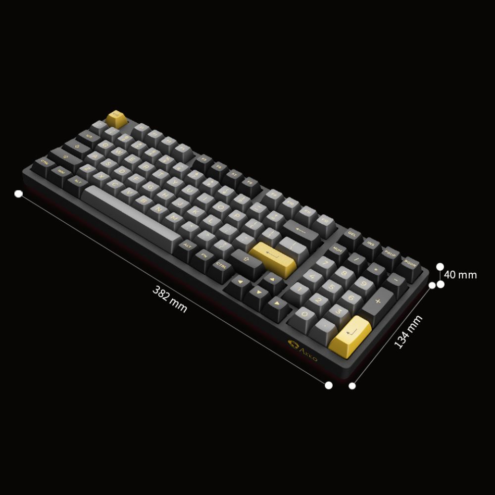 Akko 3098B Plus Black & Gold | Multi-Mode Wireless | 5-pin Hot-Swap Keyboard