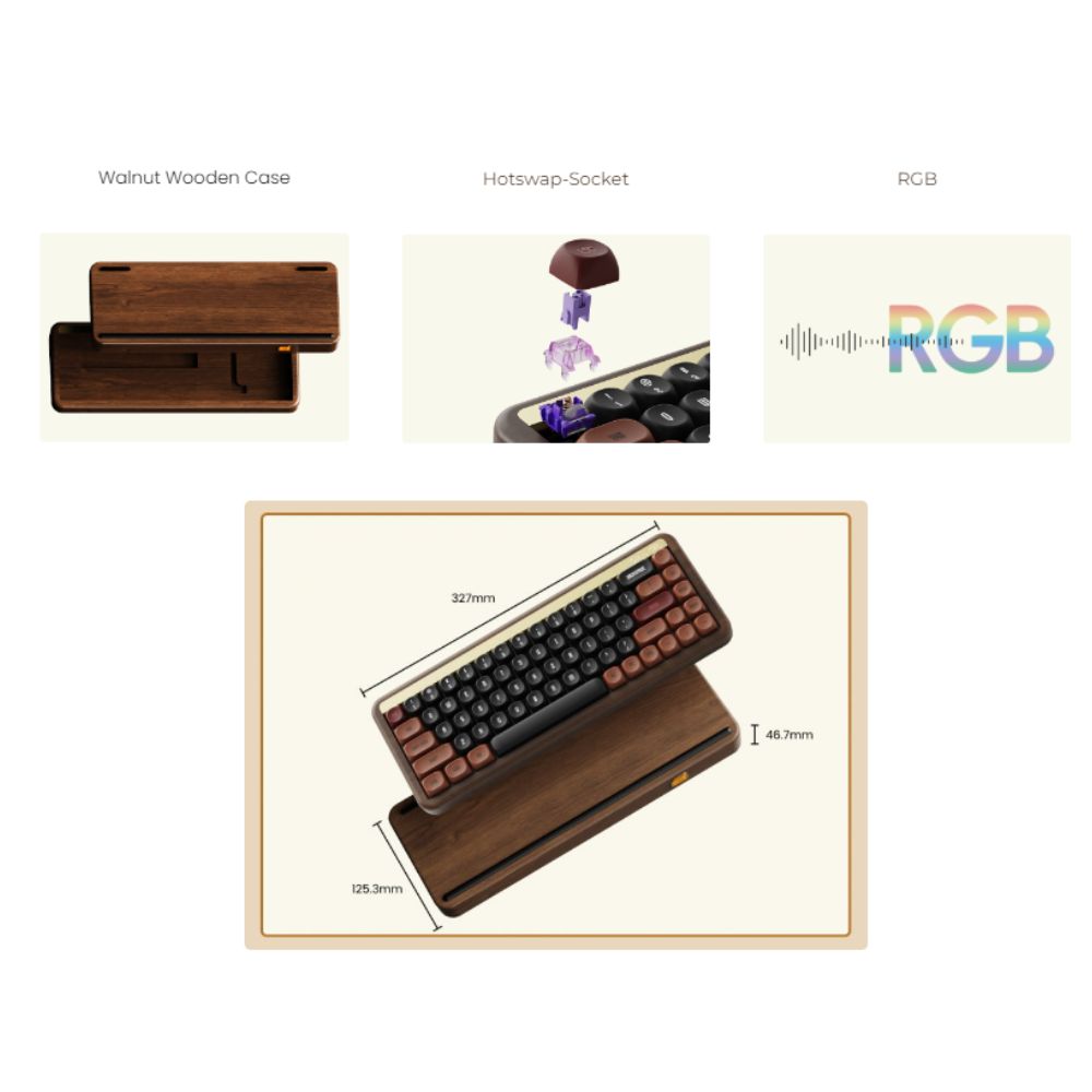 Akko MU01 Autumn 68-Key Gasket Structure Wireless RGB Keyboard | Multi-Mode Wired/Bluetooth 5.0/2.4G