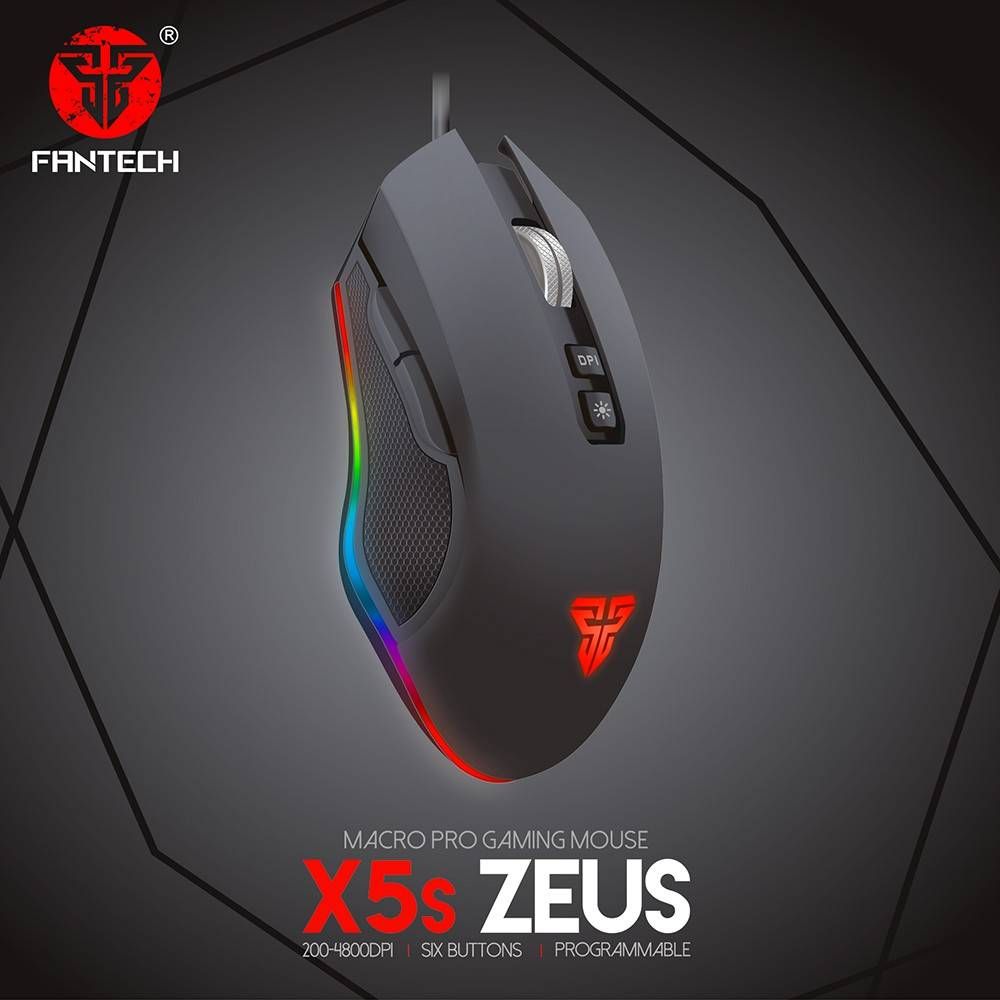 Fantech Zeus X5s V2 USB Macro Pro Gaming Mouse | 4800 DPI / RGB Running Chroma