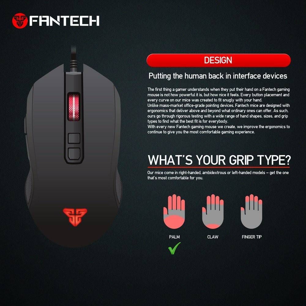 Fantech Zeus X5s V2 USB Macro Pro Gaming Mouse | 4800 DPI / RGB Running Chroma