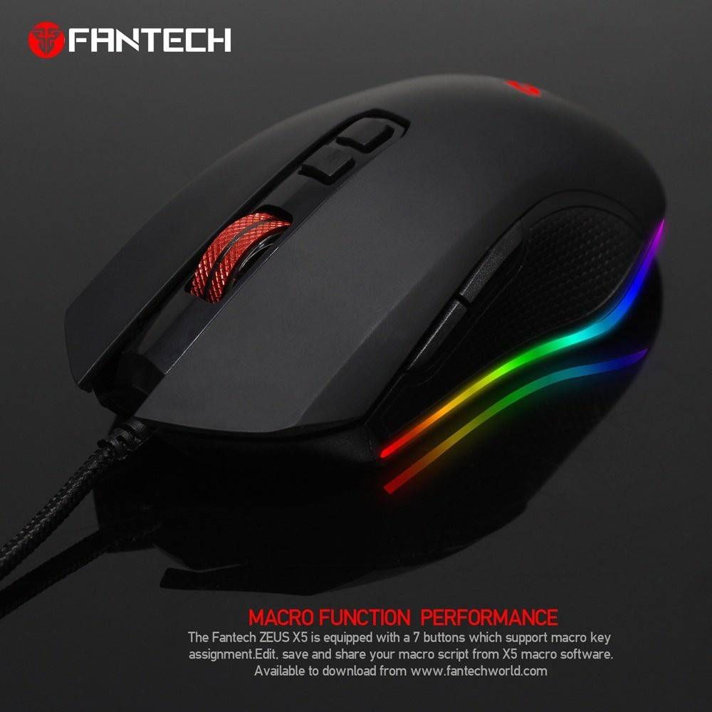 Fantech Zeus X5s V2 USB Macro Pro Gaming Mouse | 4800 DPI / RGB Running Chroma