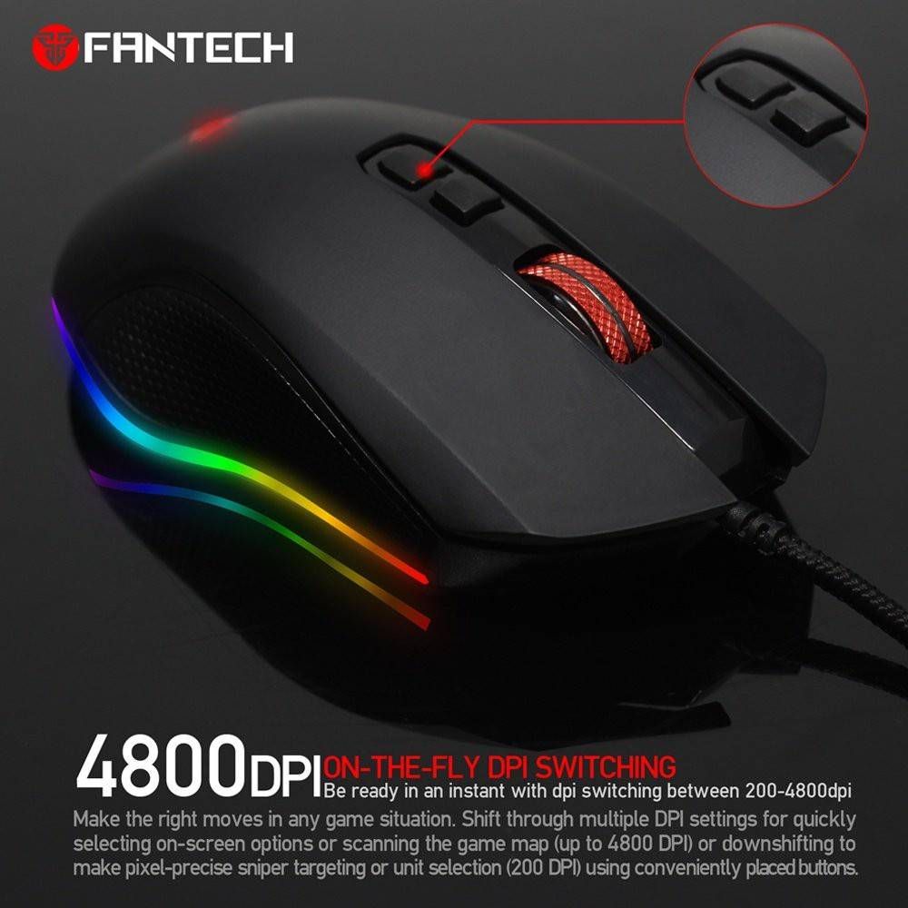 Fantech Zeus X5s V2 USB Macro Pro Gaming Mouse | 4800 DPI / RGB Running Chroma