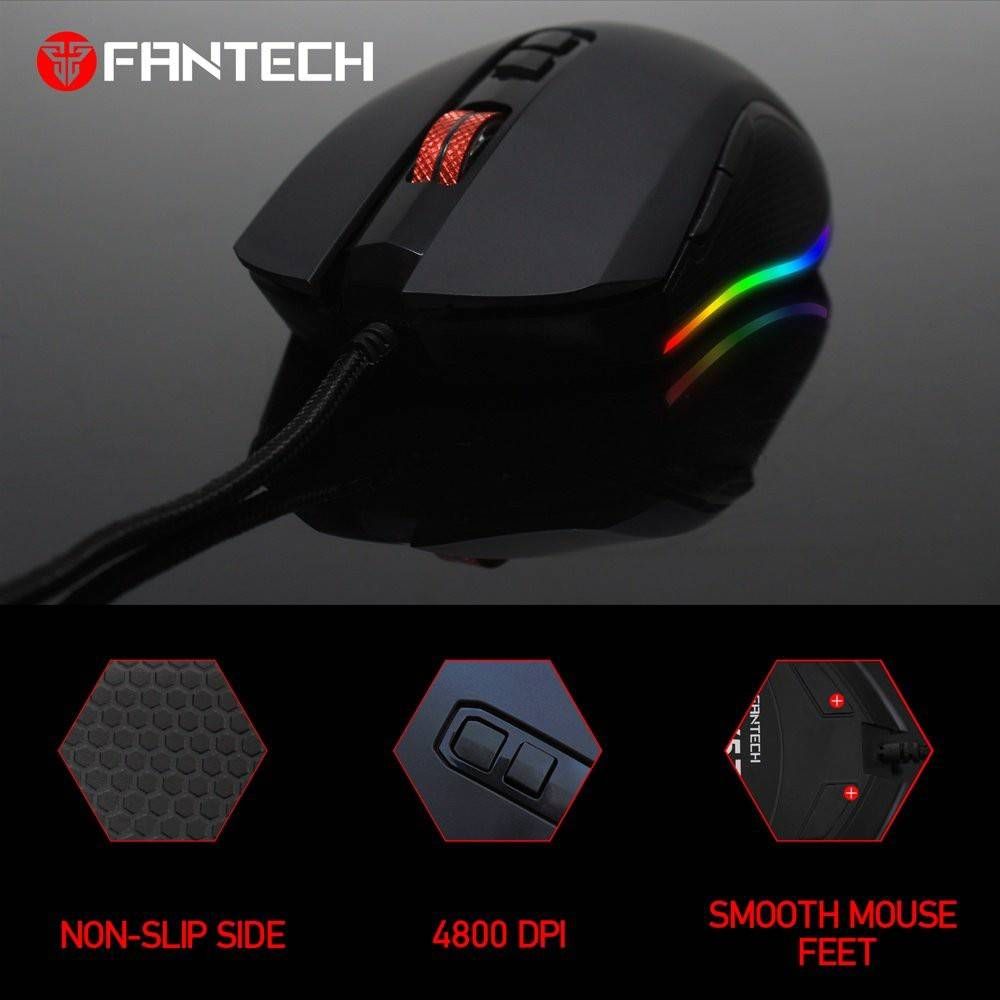 Fantech Zeus X5s V2 USB Macro Pro Gaming Mouse | 4800 DPI / RGB Running Chroma