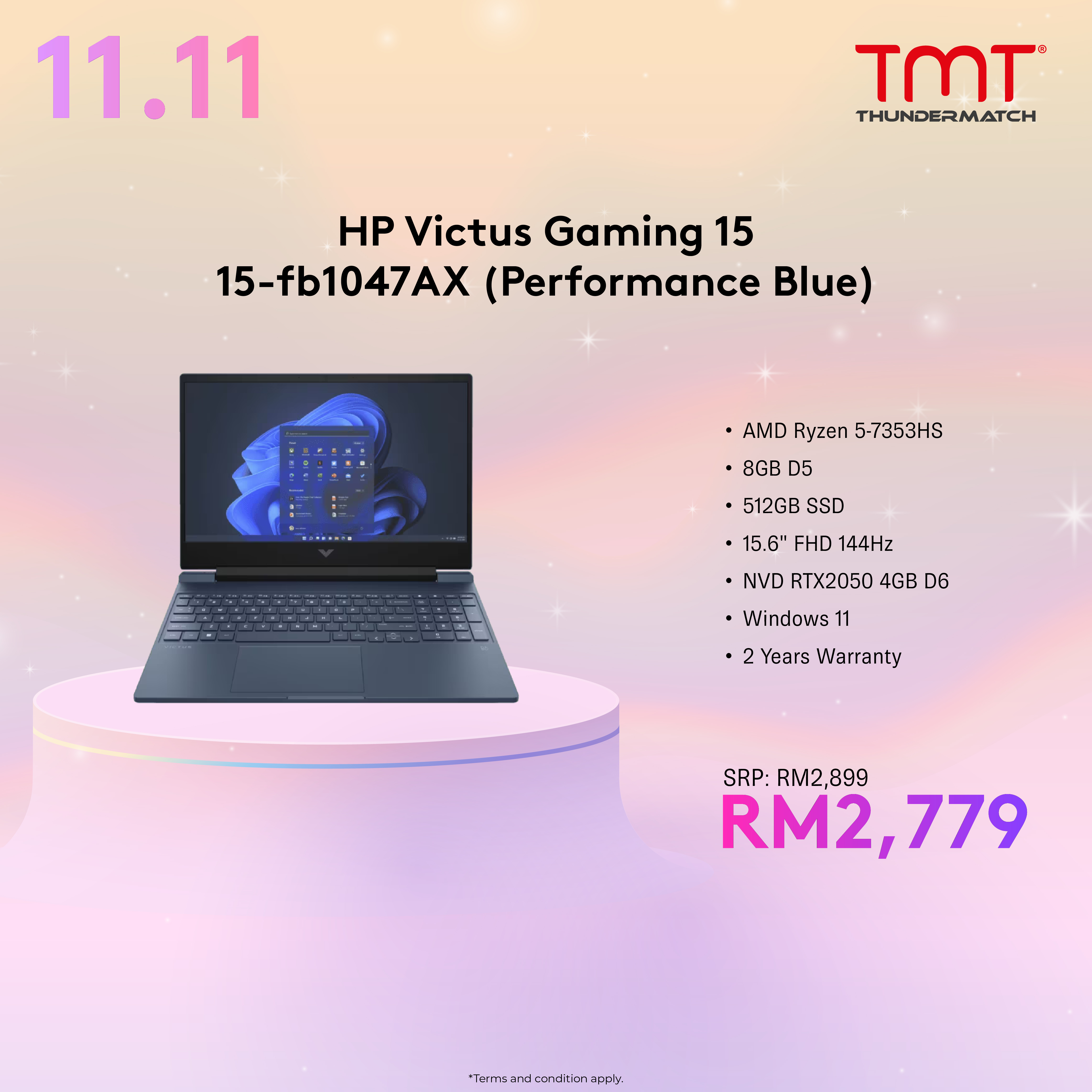 HP Victus Gaming 15-fb1047AX/fc1048AX Gaming Laptop | AMD Ryzen 5-7353HS