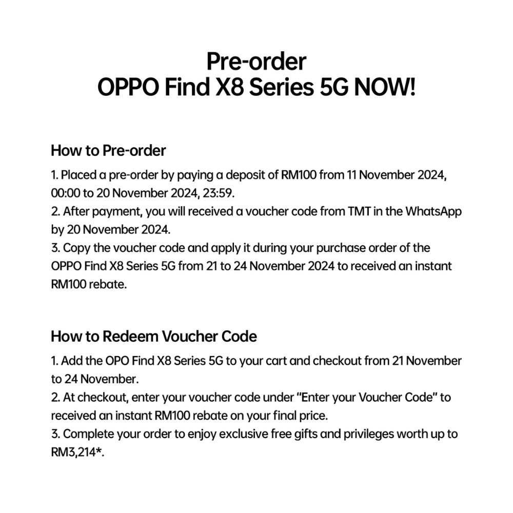 [Deposit RM100] OPPO Find X8 Series 5G