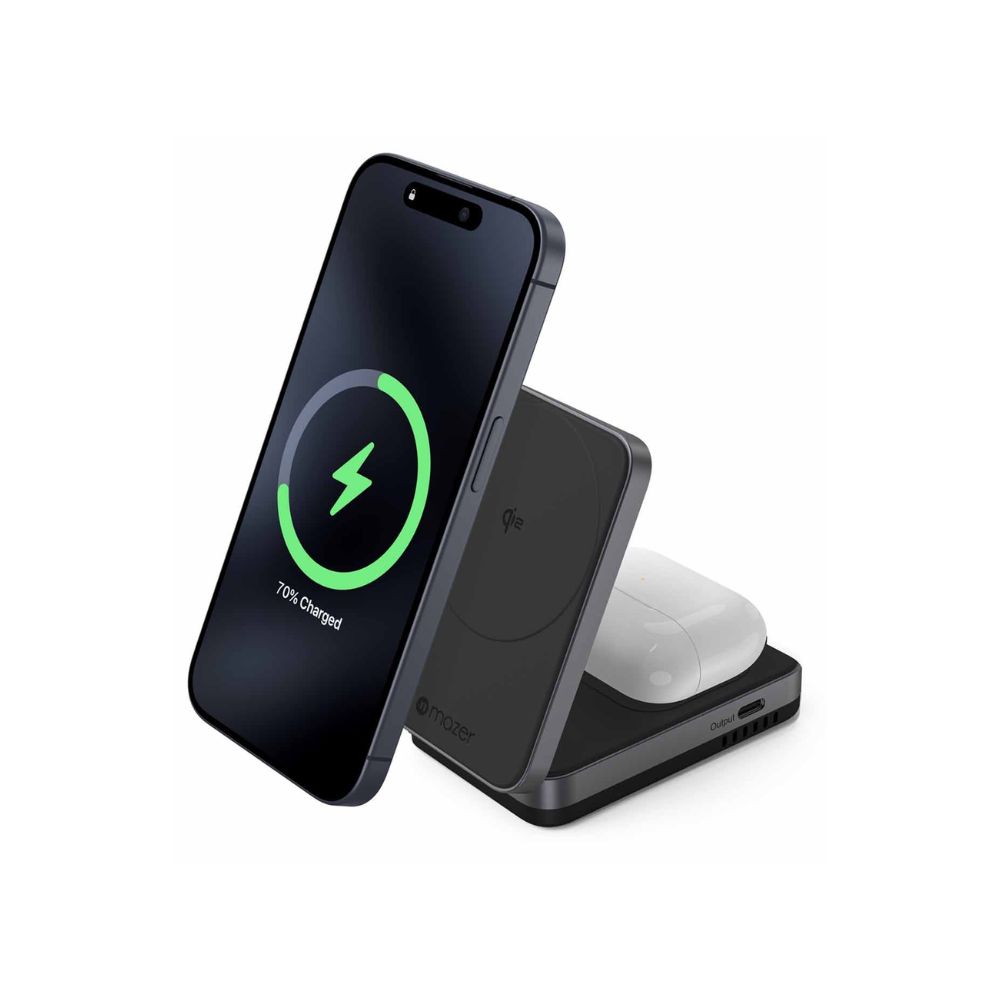 Mazer MagFold02 2-in-1 Wireless Foldable Charging Station