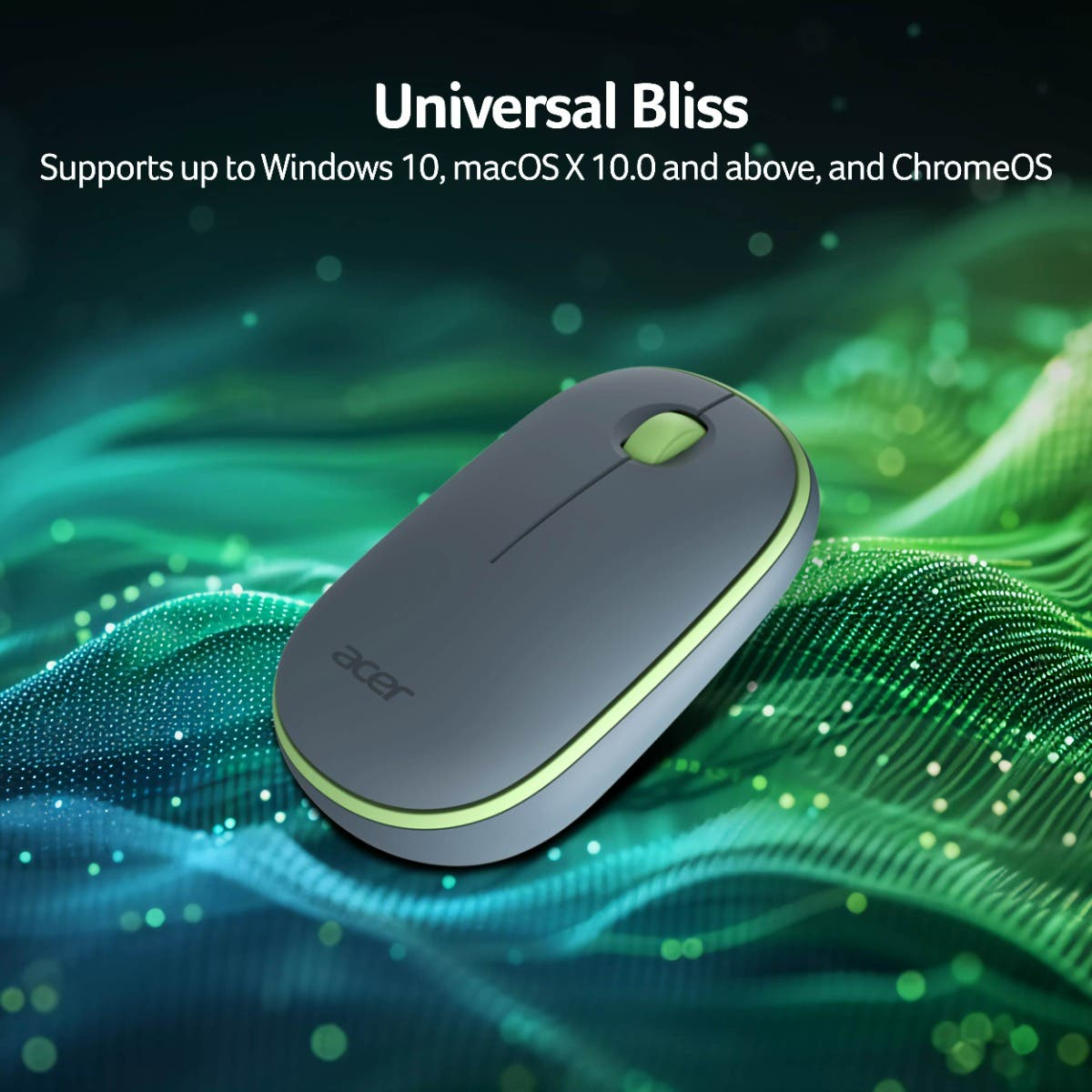 ACER BUBBLE WIRELESS MOUSE AMR100 (CARBON BLACK / BLUE) | 1Y Warranty