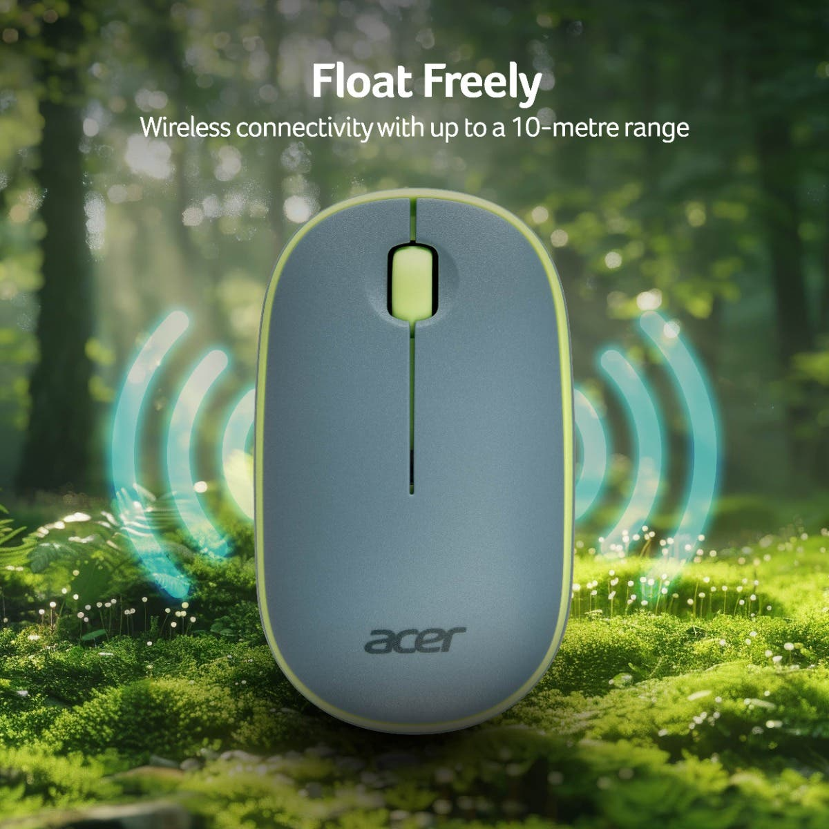 ACER BUBBLE WIRELESS MOUSE AMR100 (CARBON BLACK / BLUE) | 1Y Warranty