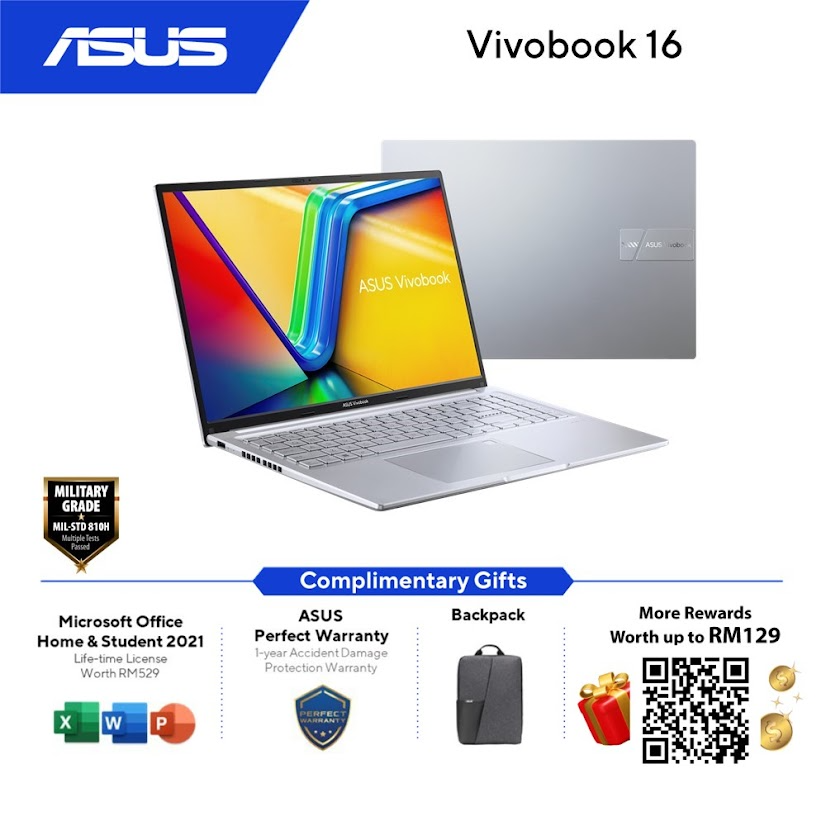 Asus VivoBook M1605Y-AMB810WSM / M1605Y-AMB811WSM Laptop | AMD Ryzen 5-7430U