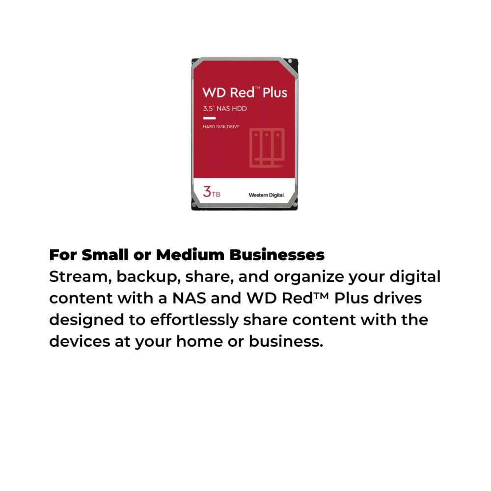  Western Digital 3TB WD Red Plus NAS Internal Hard