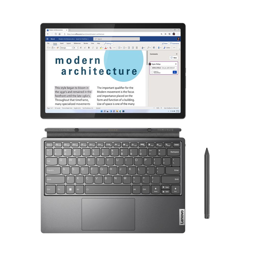 Lenovo IdeaPad Duet 5 12IAU7 82TQ002CMJ Laptop | i5-1235U | 16GB RAM 512GB SSD | 12.4" 2.5K TouchScreen | Iris® Xe | W11