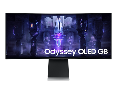 Samsung Odyssey OLED G8 LS34BG850SEXXS 34" Curved Monitor | 1ms(GTG) | 175Hz | UWQHD(3440x1440) | OLED Panel | HDR 10 | AMD FreeSync Premium | Mini DP & Micro HDMI & USB Type C (65W) | Speaker | HA & Tilt | VESA(100x100) | 3Y Warranty