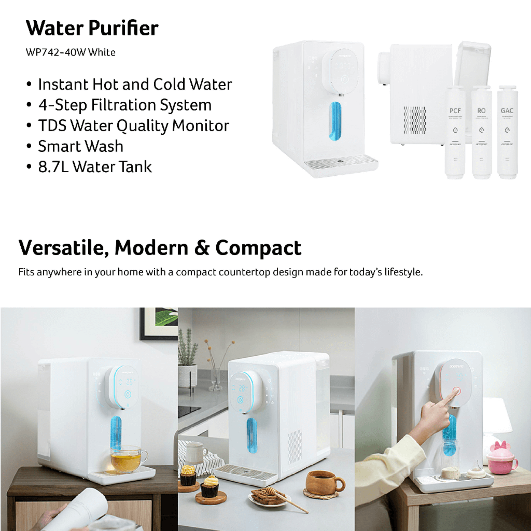 (TNG RM300) Acerpure WP1 Aqua Hot and Cold Hydrogen Water Purifier WP1