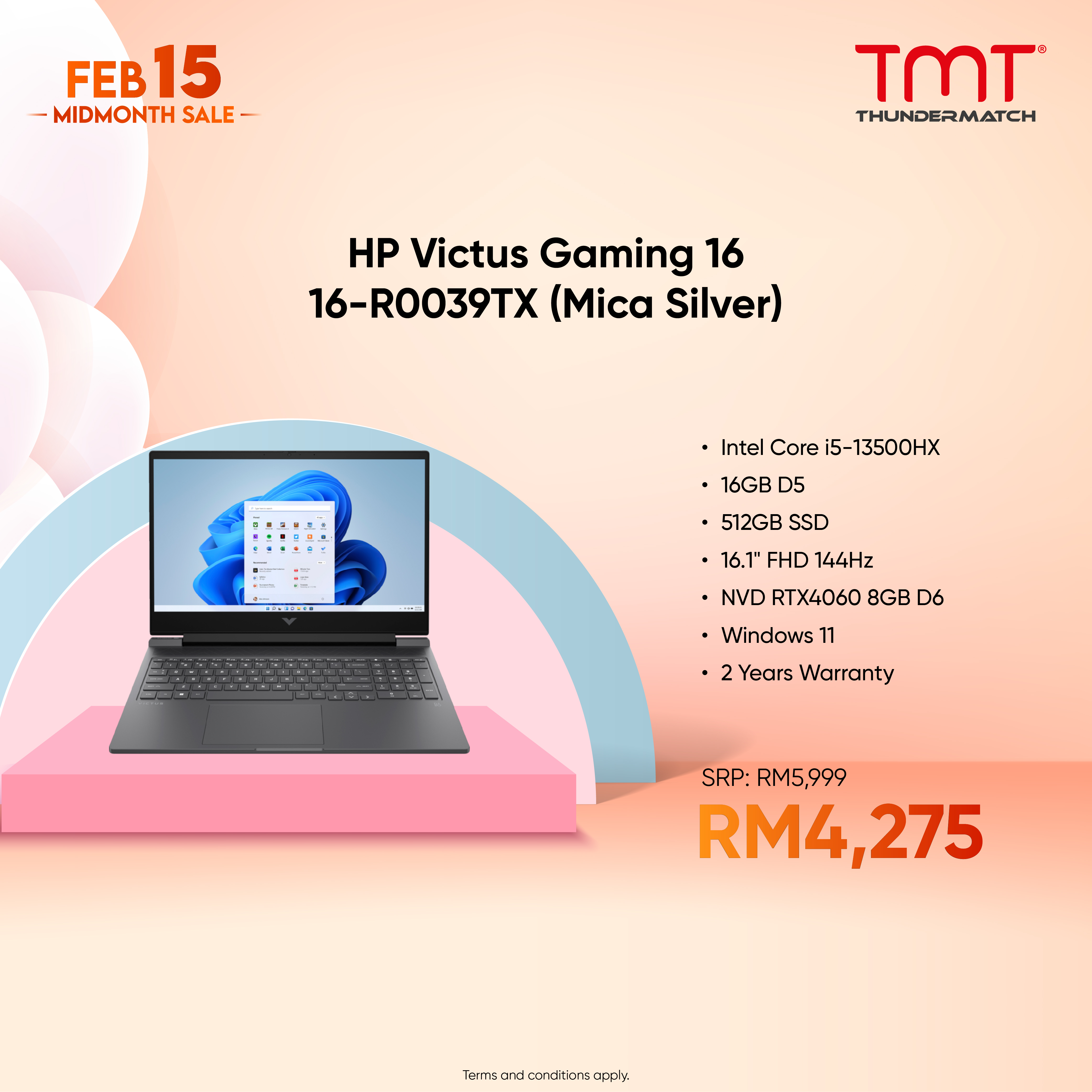 HP Victus Gaming 16-R0039TX/R0040TX/R0041TX Gaming Laptop | Intel i5-13500HX | NVD RTX4060